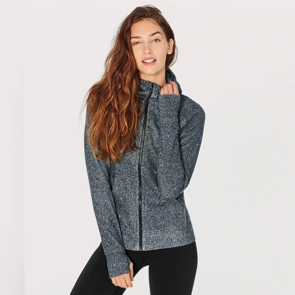 Lululemon Scuba Hoodie in Luminesce Splatter White Black Size 4